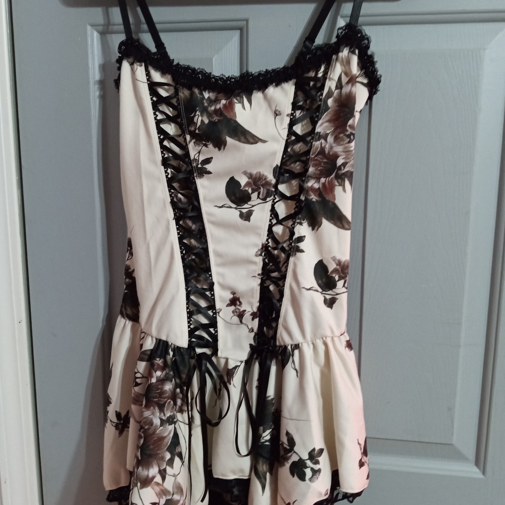 Black Lace Trim Dress